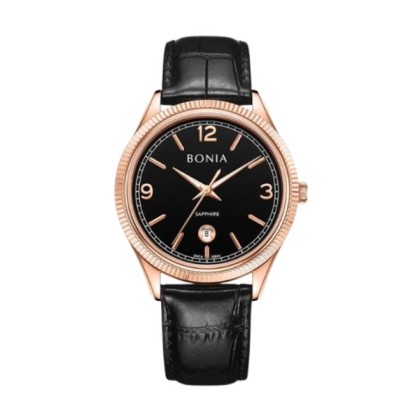 Bonia Classic BNB10844-1535 Black Leather Strap Men Watch
